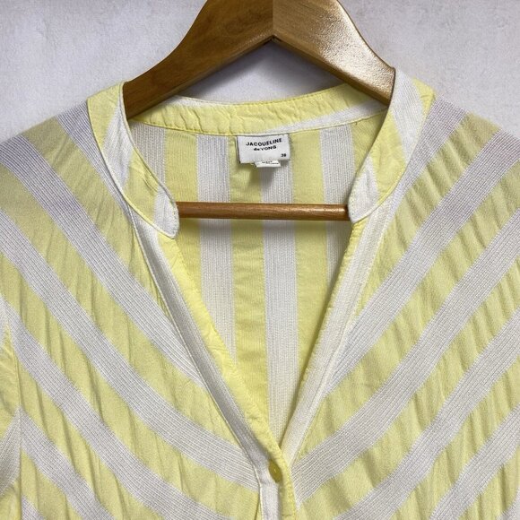 JACQUELINE DE YONG Split Crew Button-Up Belted Tiered Shirt Dress Women Size 38 - Picture 7 of 14